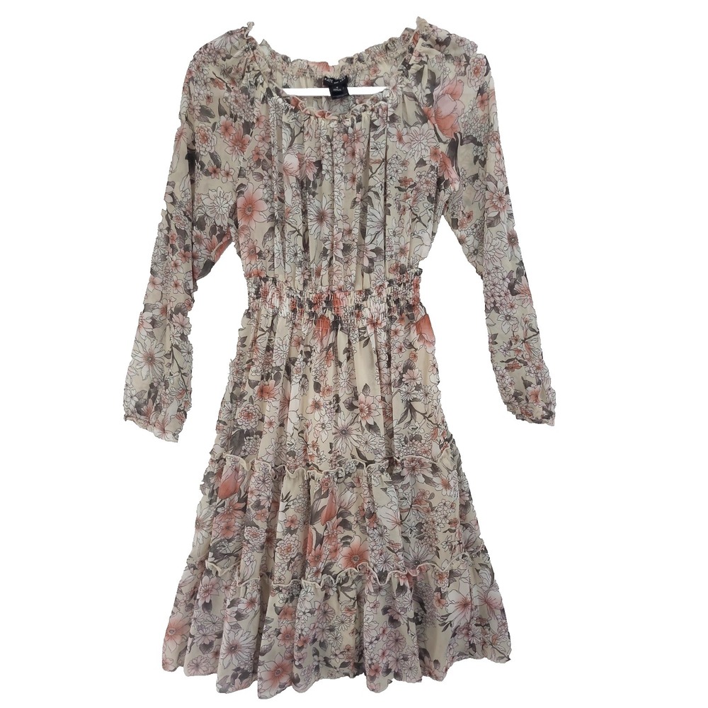 Kate and Lily Tiered Midi Dress Smocked Elastic Waist Cottagecore Sz 4